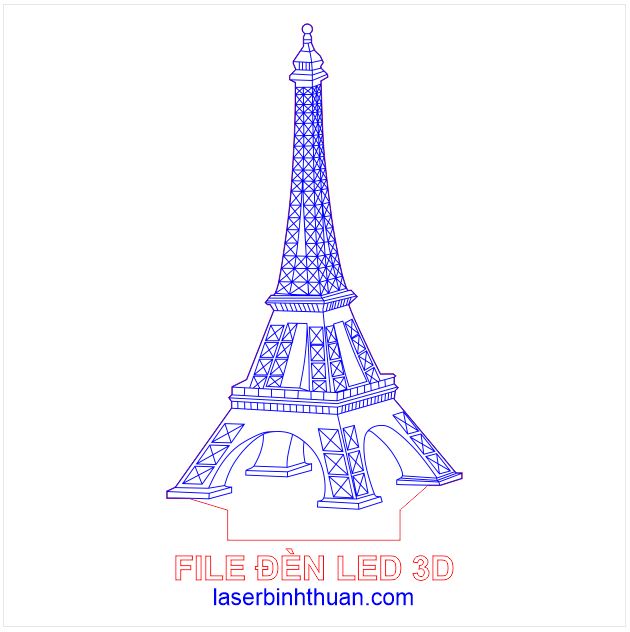 Led 3d - mô hình Tháp Eiffel