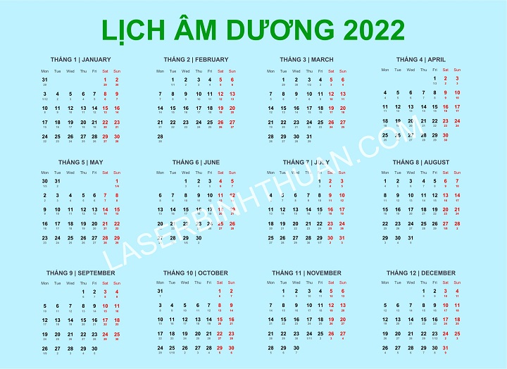 Tải file lịch âm dương 2022 miễn phí